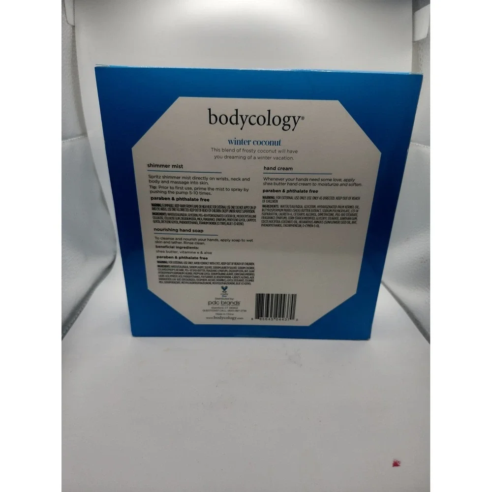 BODYCOLOGY Winter Cocounut Fragrance Gift Set of 3 Hand Soap Cream Mist NEW